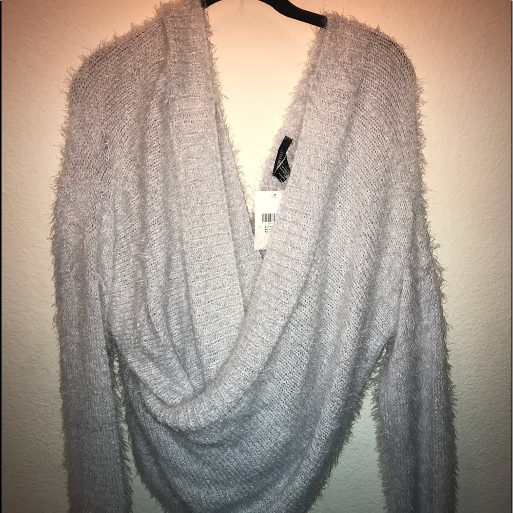 Forever 21, cross sweater, light blue